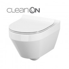 Set 906 vas wc suspendat Crea oval,new clean-on cu capac slim duroplast